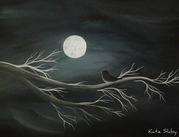 Moon Art Print featuring the painting Intrigue by Katie Slaby