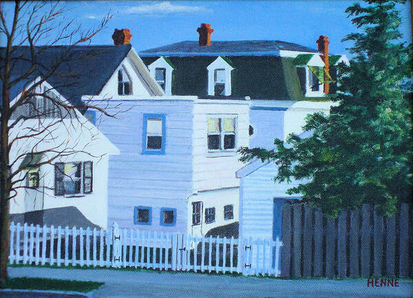 Island Heights Art Print featuring the painting Island Heights Back Yards by Robert Henne