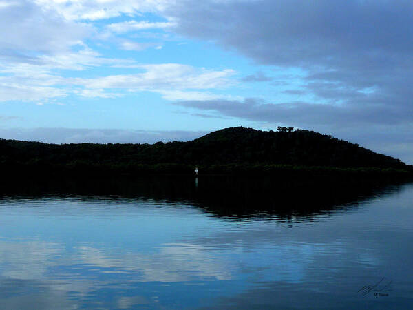 Island Art Print featuring the photograph Island Reflection Dark by Michael Blaine