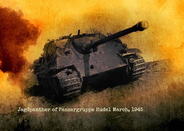 Tank Art Print featuring the digital art Jagdpanther German WW2 tank by John Wills