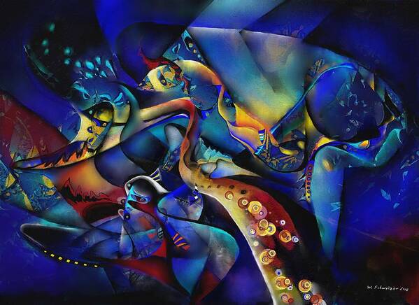 Jazz Art Print featuring the painting Jazz by Wolfgang Schweizer