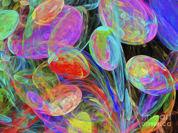 Andee Design Abstract Art Print featuring the digital art Jelly Beans And Balloons Abstract by Andee Design