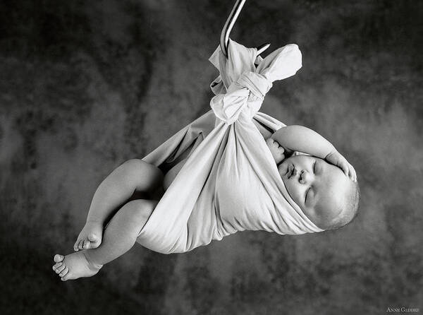 Black And White Art Print featuring the photograph Joshua by Anne Geddes