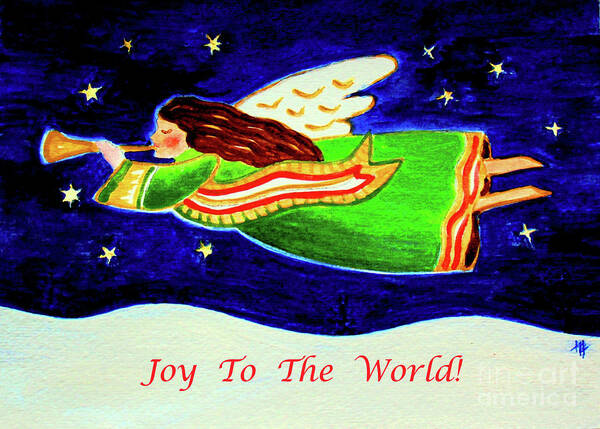 Joy Art Print featuring the painting Joy to the World - Verse by Hazel Holland