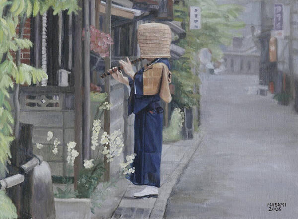 Komuso Art Print featuring the painting Kadotsuke by Masami Iida