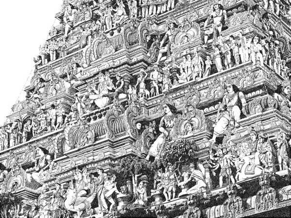 Richard Reeve Art Print featuring the digital art Kapaleeshwarar Temple, Mylapore India by Richard Reeve