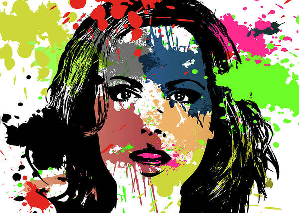 Kate Beckinsale Art Print featuring the digital art Kate Beckinsale Pop Art by Ricky Barnard