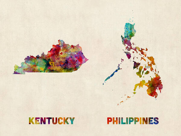 Kentucky Philippines Custom Order Art Print featuring the digital art Kentucky Philippines Custom Order by Michael Tompsett