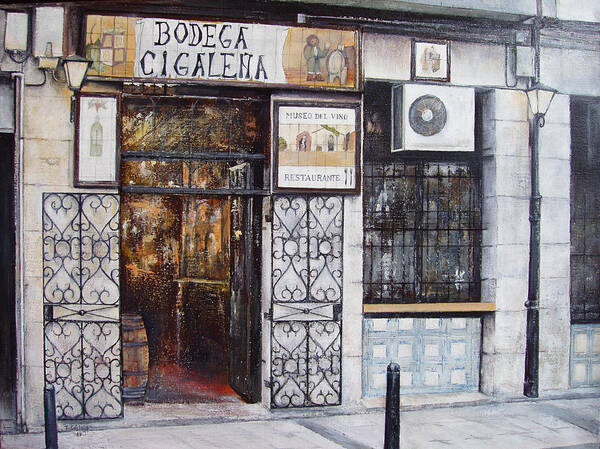 Bodega Art Print featuring the painting La Cigalena Old Restaurant by Tomas Castano