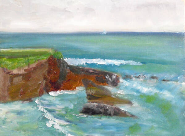 La Jolla Cove Art Print featuring the painting La Jolla Cove 003 by Jeremy McKay