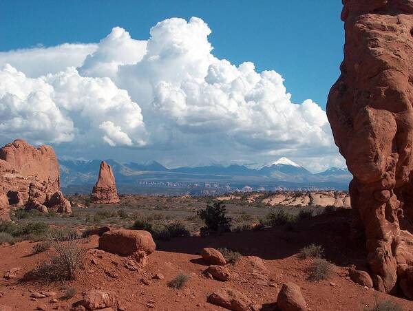 Mountains Art Print featuring the photograph La Sal Mountains by Janet Hall