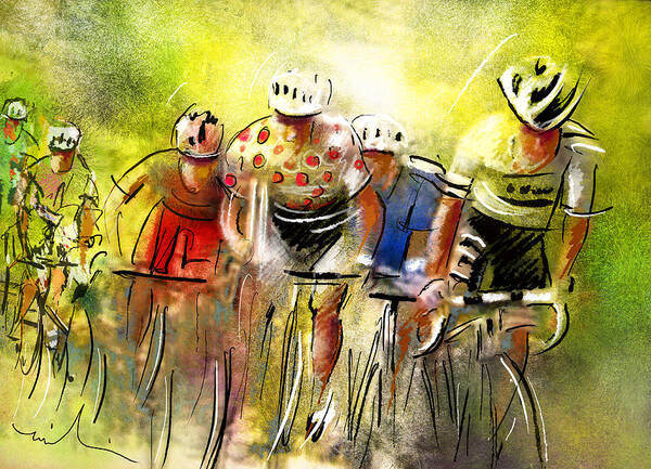 Sports Art Print featuring the painting Le Tour de France 07 by Miki De Goodaboom