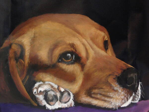 Beagle Art Print featuring the painting Levi by Carol Russell