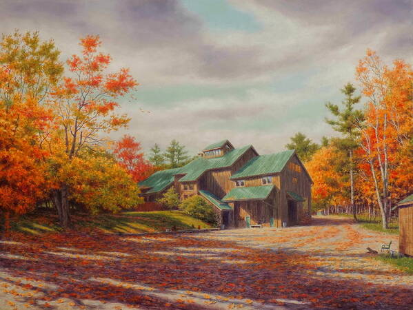 Landscape Art Print featuring the painting Levon Helm Studios Legendary Ramble Barn by Barry DeBaun