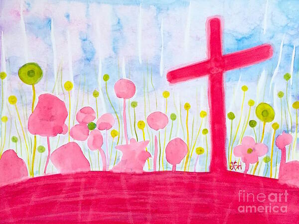 Cross Art Print featuring the painting The Joy of Your presence by Wonju Hulse
