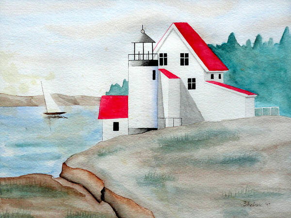 Lighthouse Art Print featuring the painting Lighthouse by Christopher Spicer