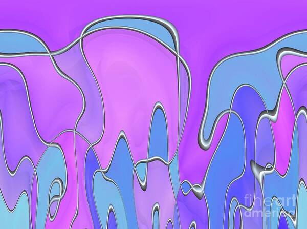 Abstract Art Print featuring the digital art Lignes en Folie - 03a by Variance Collections