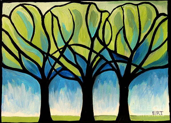 Tree Art Print featuring the painting Lineage by Elizabeth Robinette Tyndall
