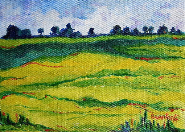 Expressionist Landscape Art Print featuring the painting Little Landscape by Jan Bennicoff