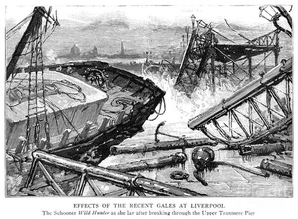 1887 Art Print featuring the painting Liverpool Shipwreck 1887 by Granger