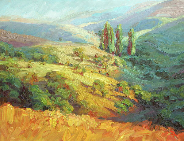 Country Art Print featuring the painting Lombardy Homestead by Steve Henderson