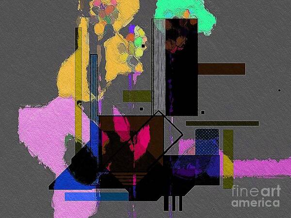 Abstract Art Print featuring the digital art Looking Down by Cooky Goldblatt