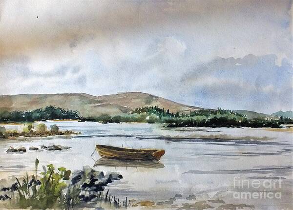 Val Byrne Art Print featuring the painting F 797 Lough Ennell, Mullingar by Val Byrne