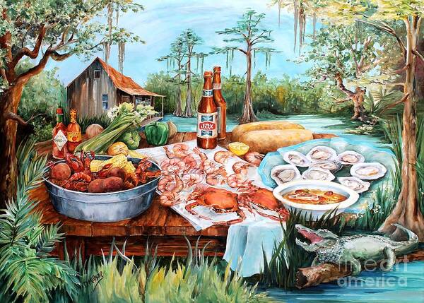 Louisiana Art Print featuring the painting Louisiana Feast by Diane Millsap