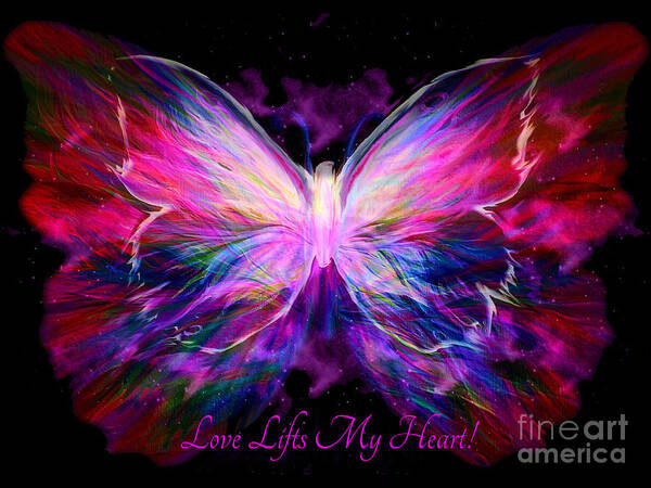 Butterfly Art Print featuring the painting Love Lifts My Heart by Pam Herrick