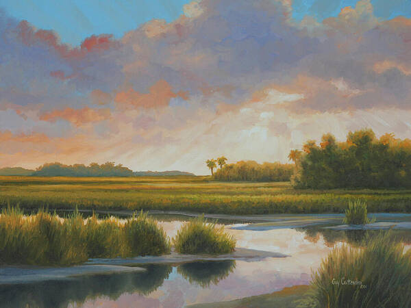 South Carolina Art Art Print featuring the painting Low Country Morning by Guy Crittenden