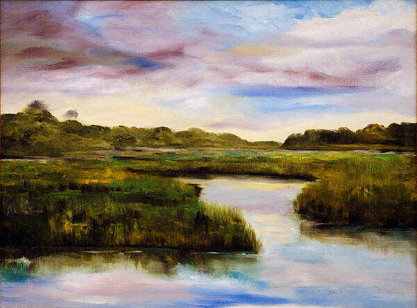 South Carolina Low Country Marsh Art Print featuring the painting Low Country by Phil Burton