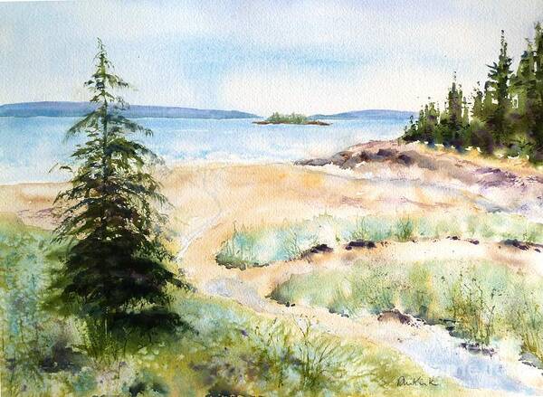 Maine Art Print featuring the painting Low Tide by Diane Kirk