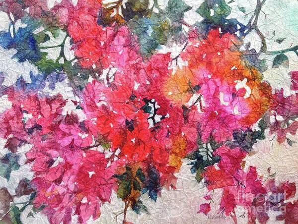 Flowers Art Print featuring the painting Luscious Bougainvillea by Michelle Abrams