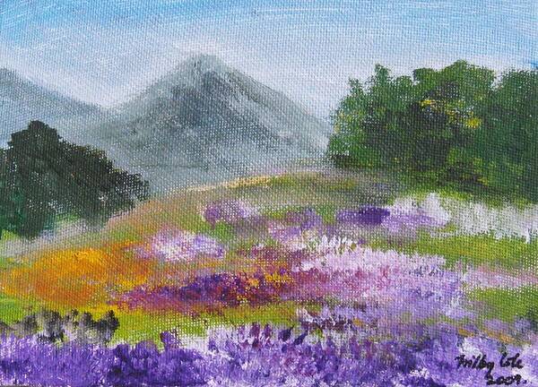Mountains Art Print featuring the painting Lush by Trilby Cole