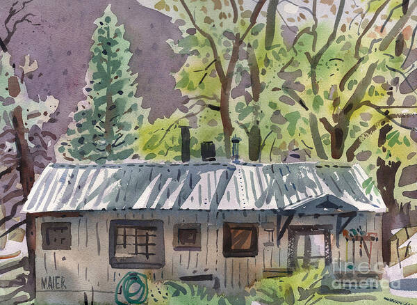 Plein Air Art Print featuring the painting Lynne's Cabin by Donald Maier