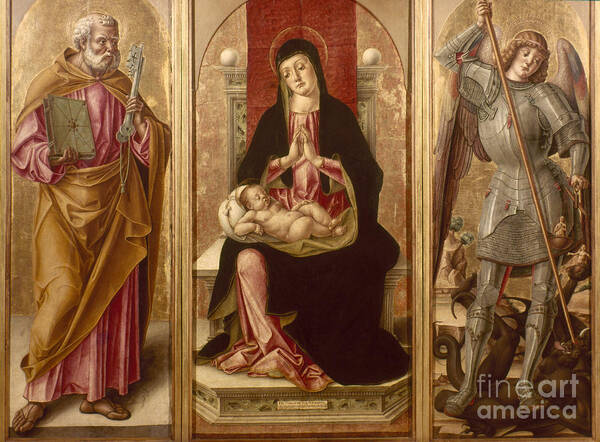 Aod Art Print featuring the photograph Madonna With Saints by Granger