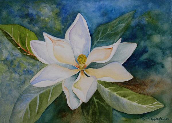 Magnolia Art Print featuring the painting Magnolia by Kerri Ligatich