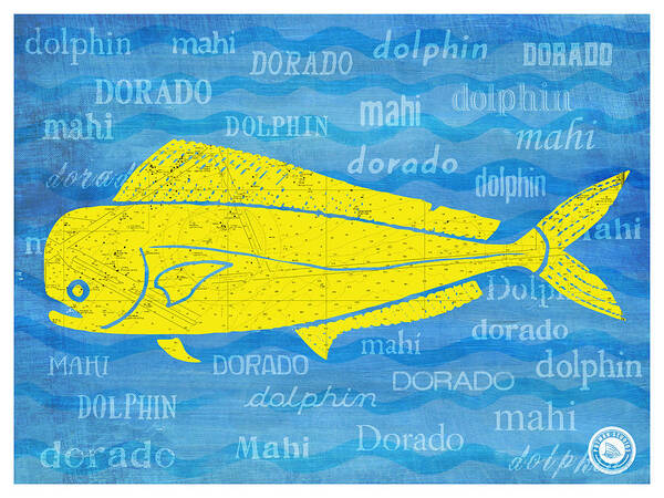 Mahi Art Print featuring the digital art Mahi-Dolphin-Dorado by Kevin Putman