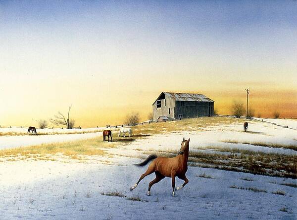 Rural Art Print featuring the painting March-Break by Conrad Mieschke