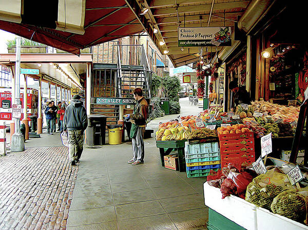 Sanitary Market Art Print featuring the photograph Market Alley Wares by Linda Carruth