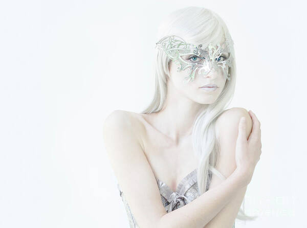 Woman Art Print featuring the photograph Masquerade in White by Diane Diederich