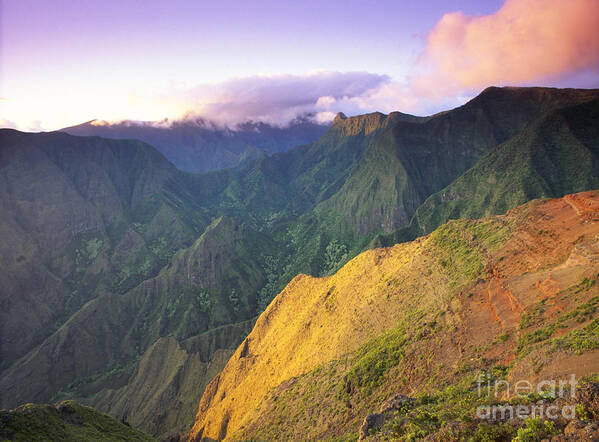Aerial Art Print featuring the photograph Maui Ukumehame Gulch by Dave Fleetham - Printscapes