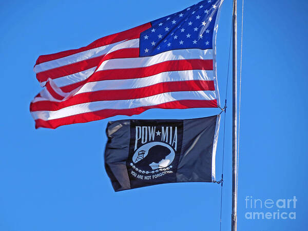 Flags Art Print featuring the photograph May We Always Remember by Kay Novy