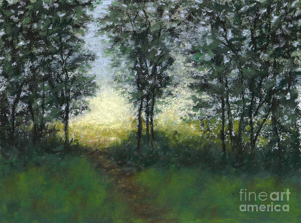 Landscape Art Print featuring the painting Meadow at Dawn by Ginny Neece