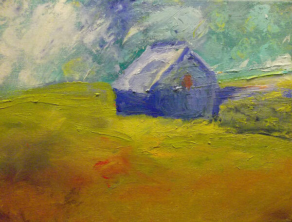 Field Art Print featuring the painting Meadow Blue by Susan Esbensen