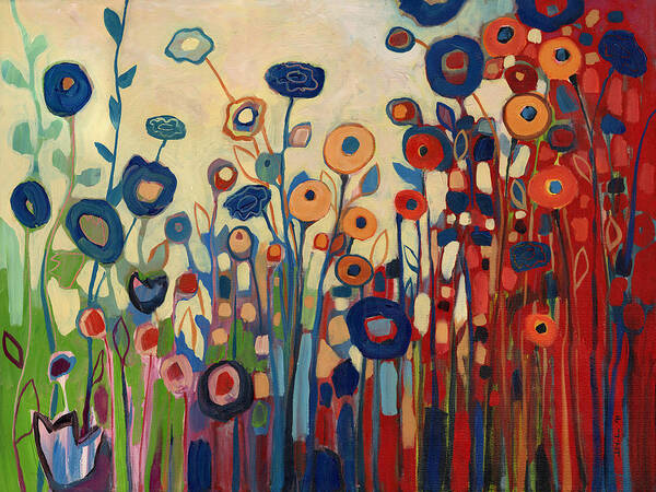 Abstract Art Print featuring the painting Meet Me in My Garden Dreams by Jennifer Lommers