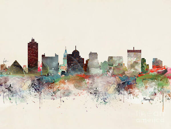 Memphis Art Print featuring the painting Memphis Tennessee by Bri Buckley