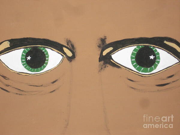  Scary Art Print featuring the painting Mesmerized eyes by Jeffrey Koss