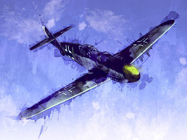 Messerschmitt Art Print featuring the digital art Messerschmitt Bf 109 by Michael Tompsett