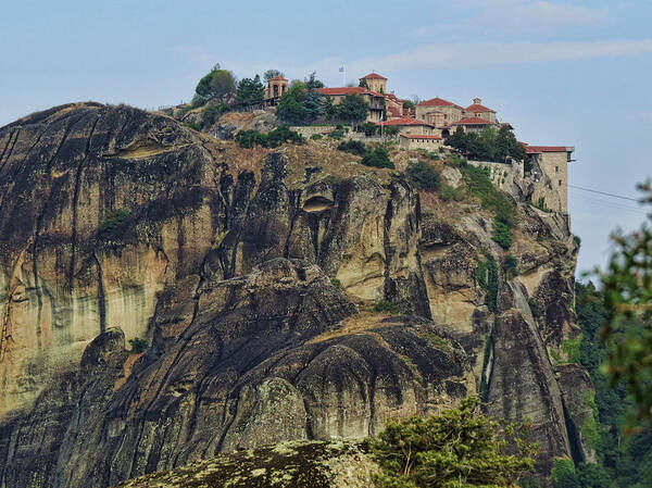 Monastery Art Print featuring the photograph Meteora Monastery 3 by Helaine Cummins